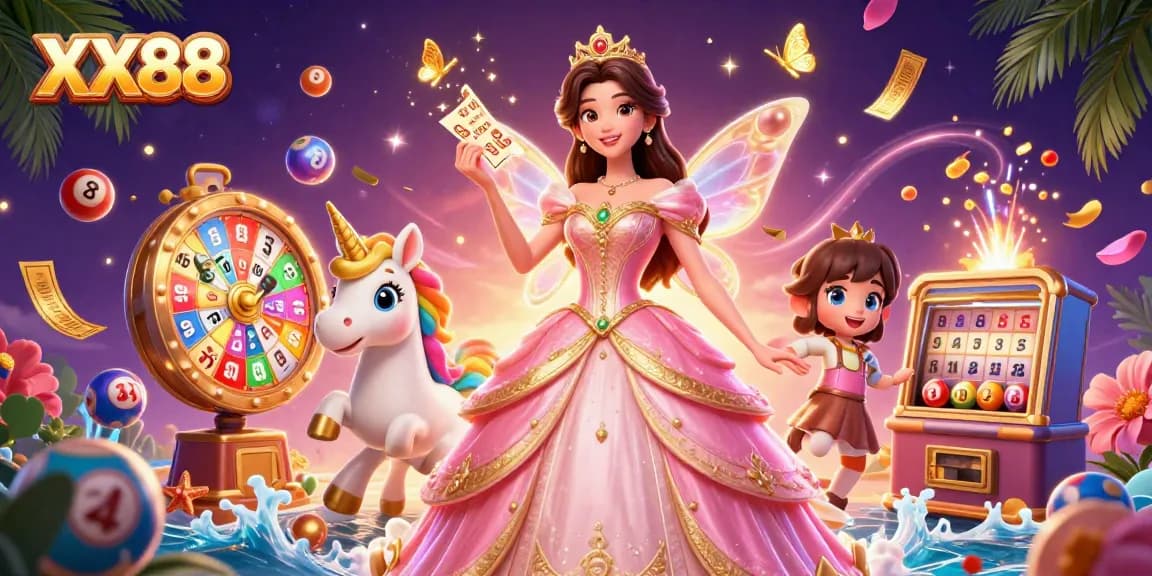 Experience thrilling wins at XX88, featuring vibrant lottery games and enchanting characters.