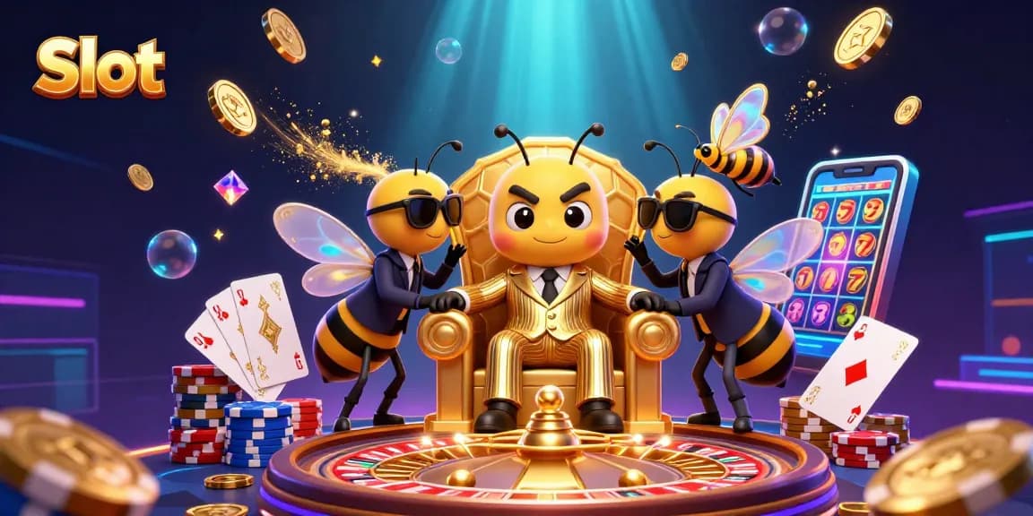 Spin the Slot reels and win with the cartoon mob boss and vibrant casino elements.
