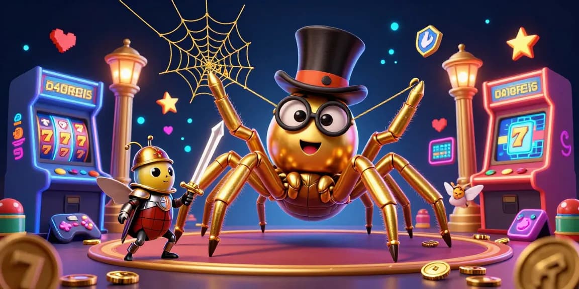 Spin and win with slot777 in this vibrant casino-themed illustration featuring lucky symbols and characters.