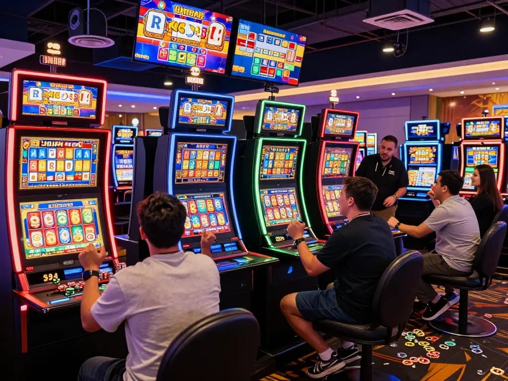 Experience the excitement of Lucky 88 slot at a vibrant casino with players enjoying thrilling games.