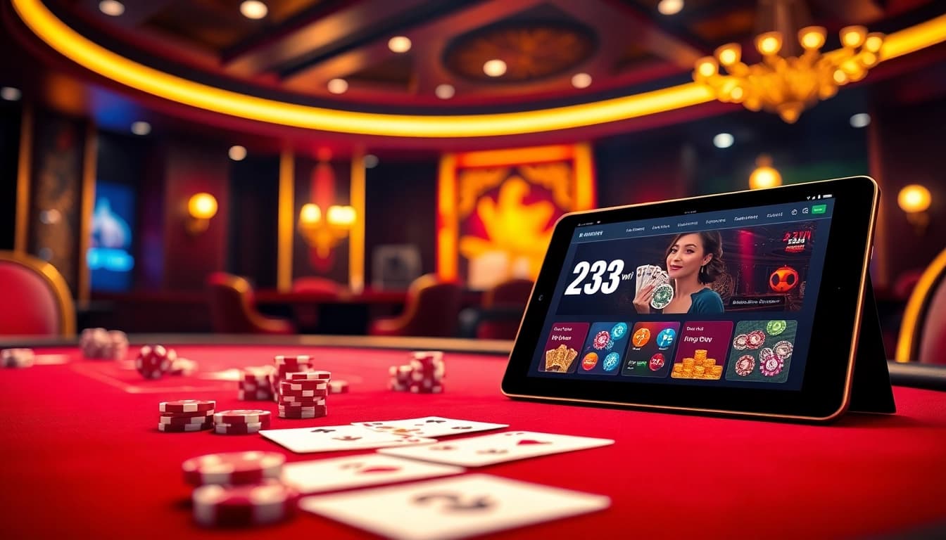 Experience thrilling gameplay with the 23win app featuring vibrant casino elements and sleek design.