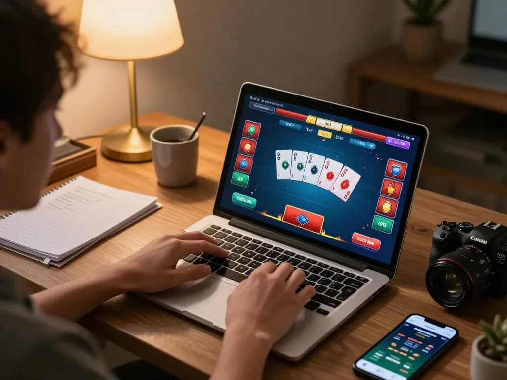 Engage with jus77 in an online casino game while strategizing bets and managing bankroll effectively.