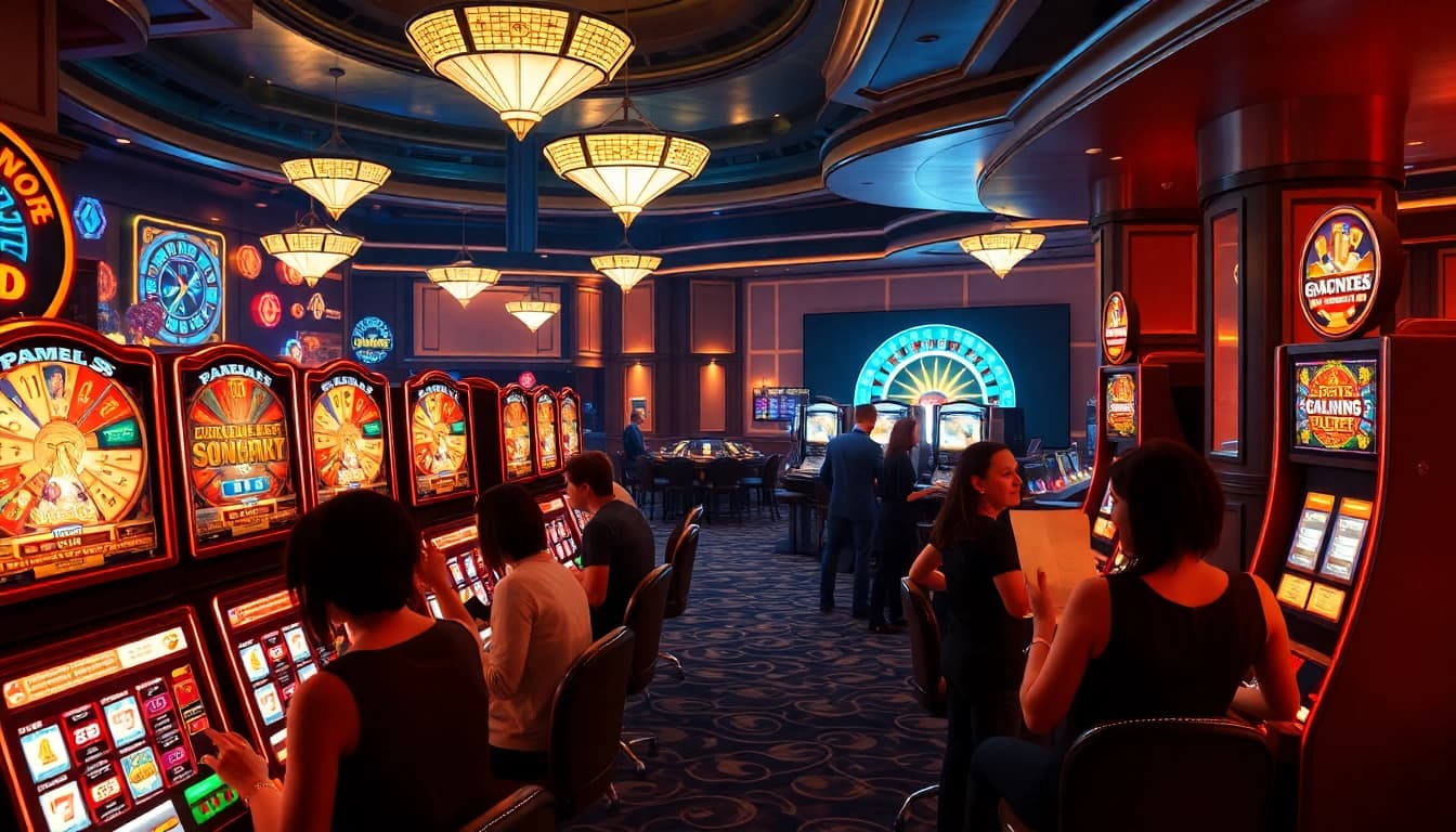 Experience exciting slot wins at pen4d casino with vibrant machines and eager players.