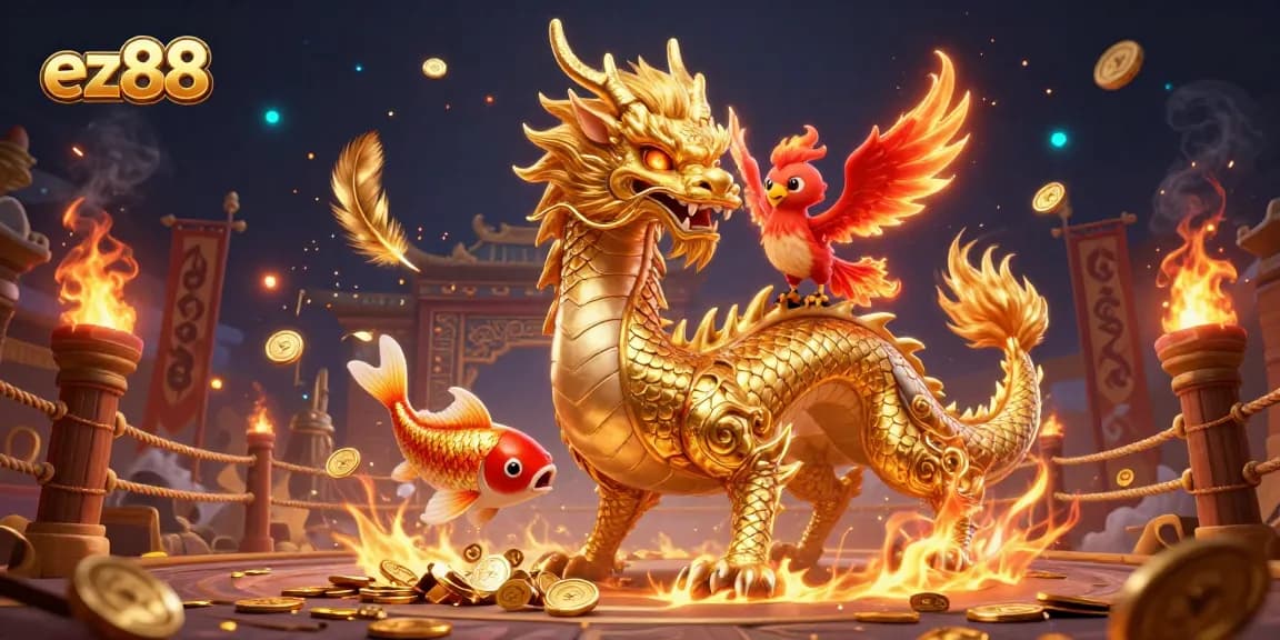 Experience thrilling gameplay with ez88 in a vibrant 3D casino scene featuring dynamic characters and elements.