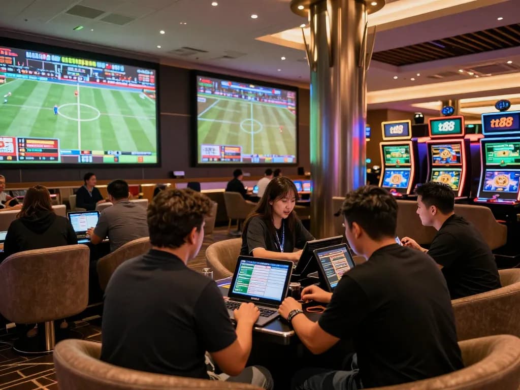 Experience the thrill of sports betting at tt88 link with excited bettors analyzing odds
