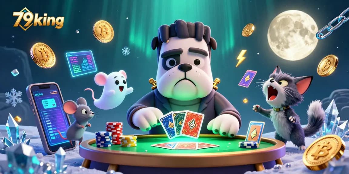 Win big with 79king in this lively online casino scene featuring quirky characters and vibrant game elements.