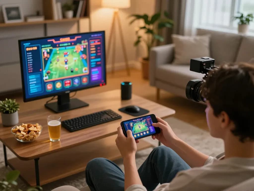 Player engaging with the say88 casino app on smartphone during a cozy home gaming session