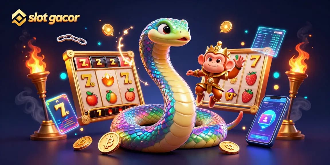 Experience the thrill of winning at slot gacor with vibrant 3D characters and casino elements.
