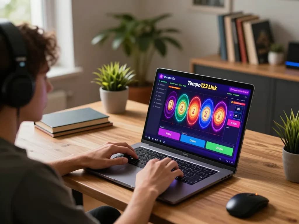 Permainan menarik di slot online Tempo123 Link dengan visual berwarna dan gulungan berputar