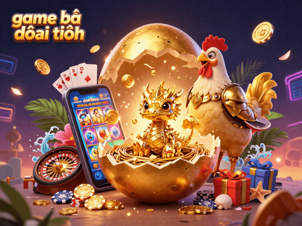 Engage in game bài đổi thưởng with a captivating scene of golden dragon and vibrant casino elements.