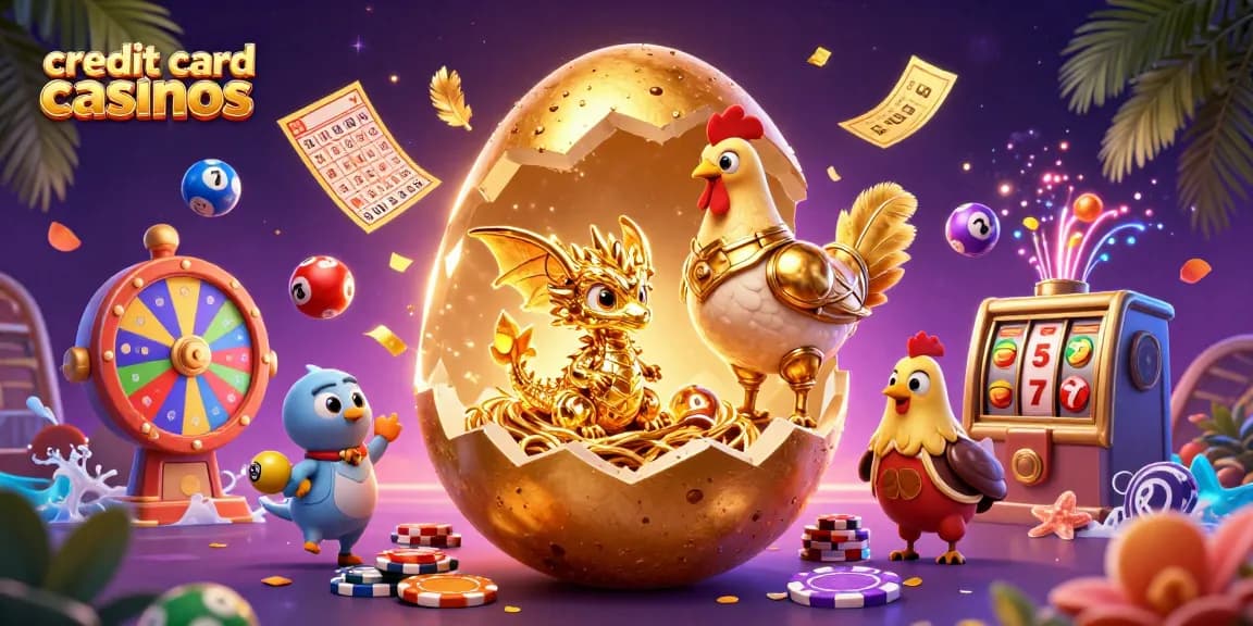 Experience the thrill of credit card casinos with golden treasures and exciting game elements.