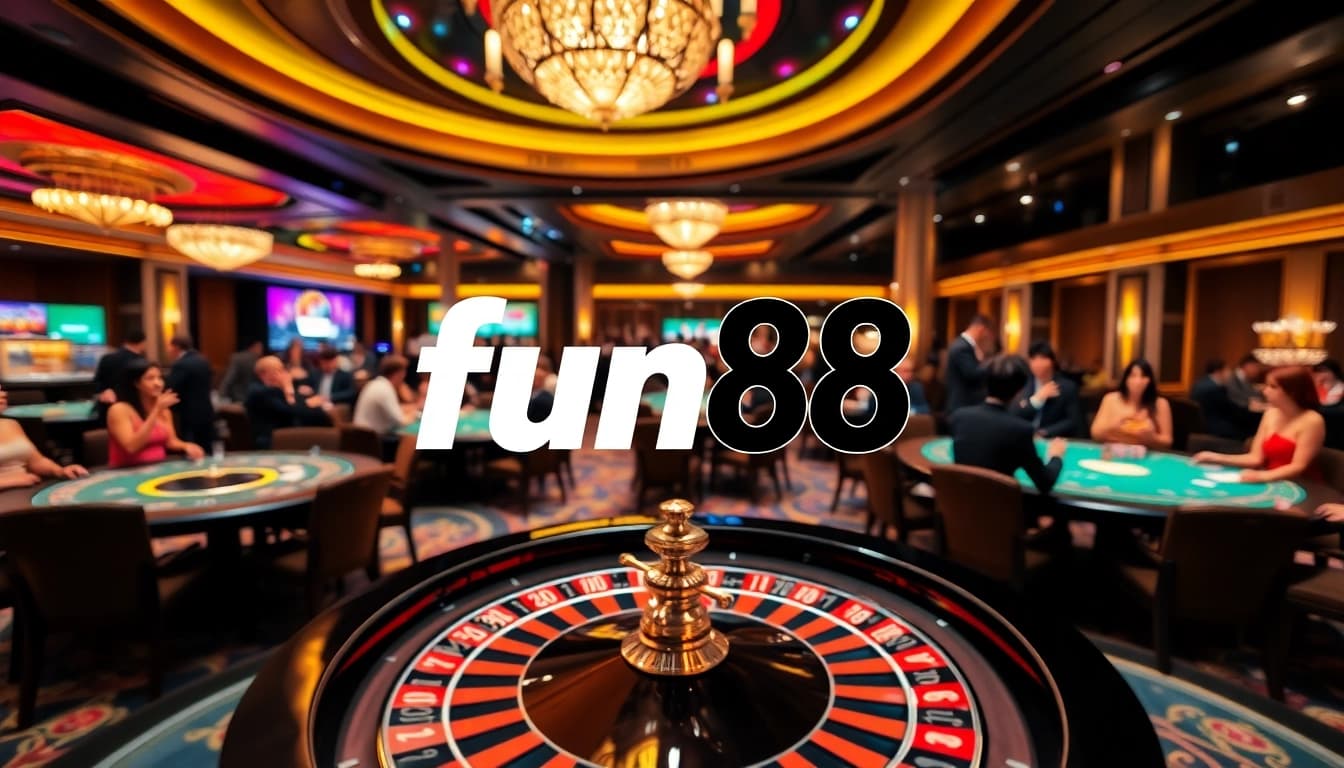 Experience thrilling gameplay at fun88 with vibrant casino tables and poker chips.