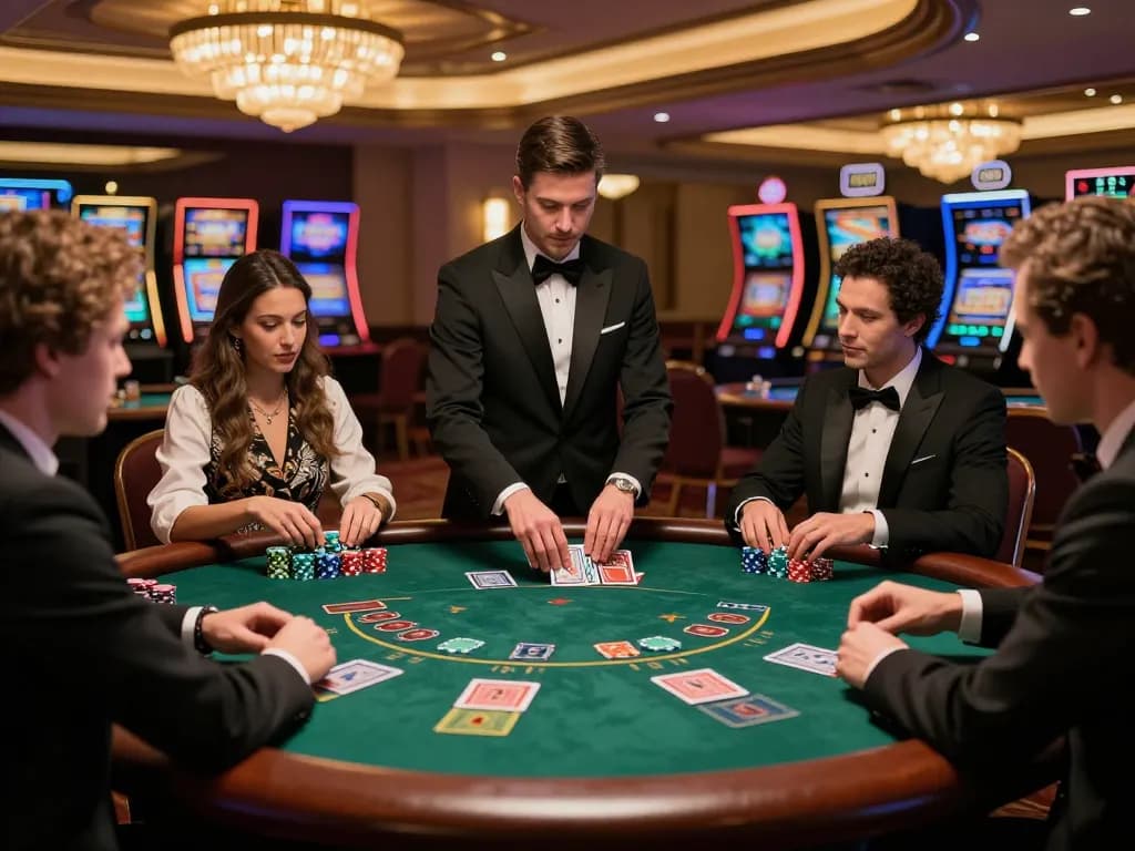 Players engage in a thrilling blackjack game while using strategic bets at the casino with C176.