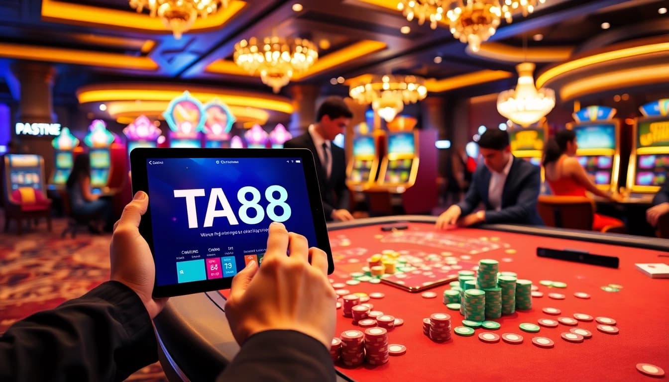 Experience the excitement of TA88 with players enjoying vibrant casino games and online interfaces.