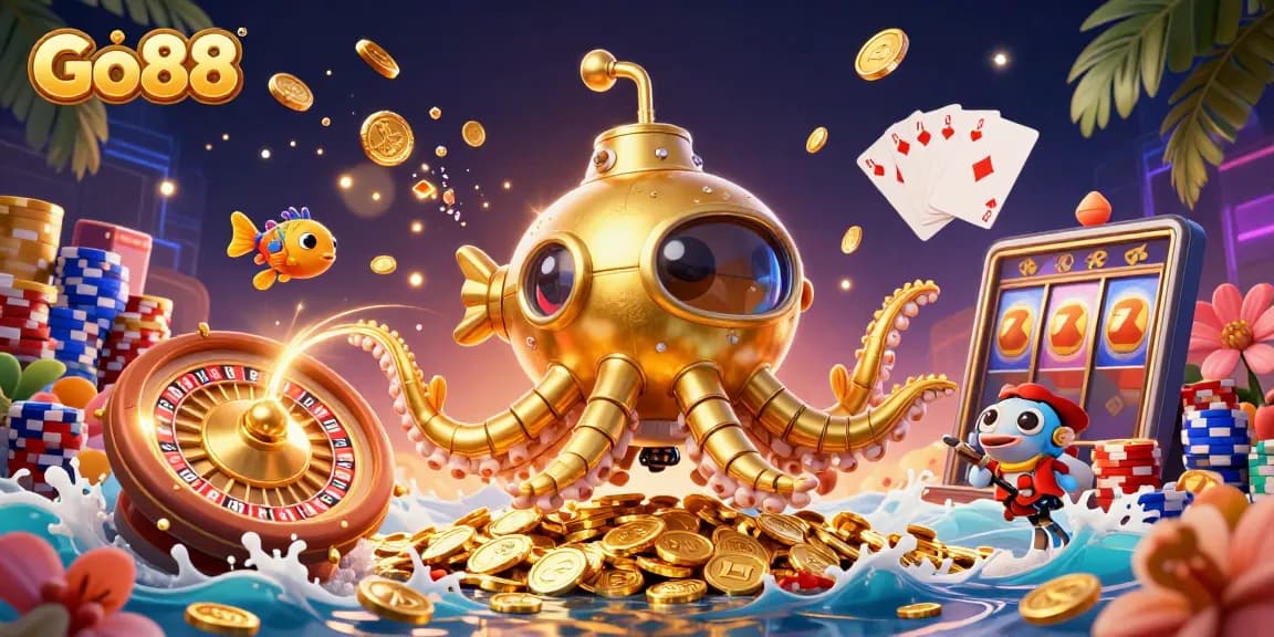 Experience the thrill of Go88 with engaging 3D casino elements and vibrant visuals.