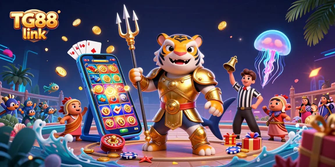 Experience thrilling gameplay with the TG88 link in an underwater casino setting filled with excitement.