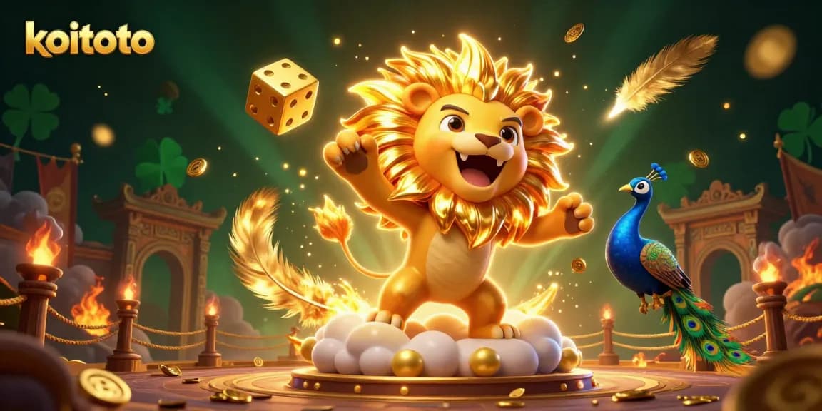 Koitoto players spinning dice in an energetic casino scene, celebrating big wins and vibrant elements.