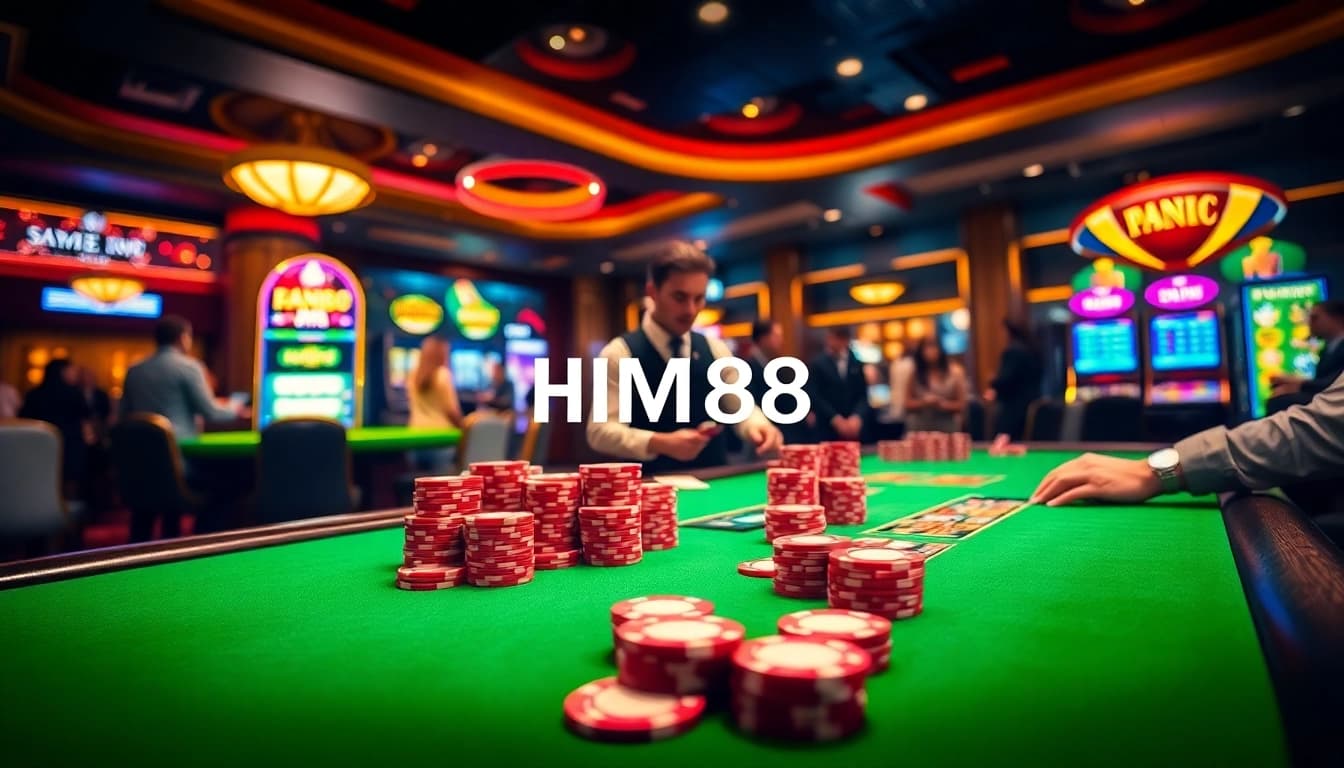 Experience the thrill of gaming at HM88's luxurious casino tables with vibrant action.