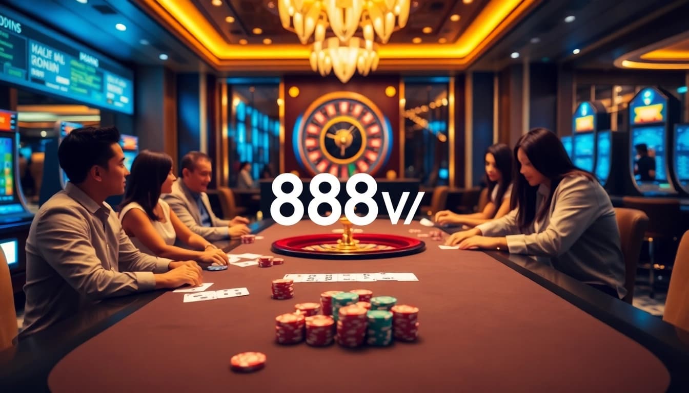 88vn interactive online casino experience with vibrant tables and engaged players.