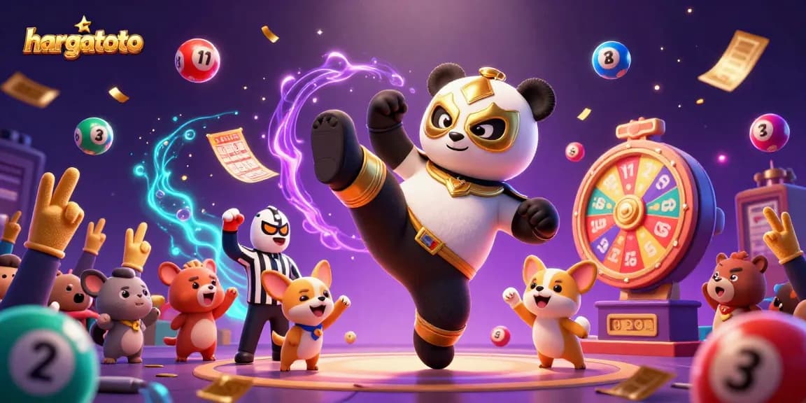 Engage with hargatoto lottery gameplay featuring dynamic animals celebrating with vibrant game elements.