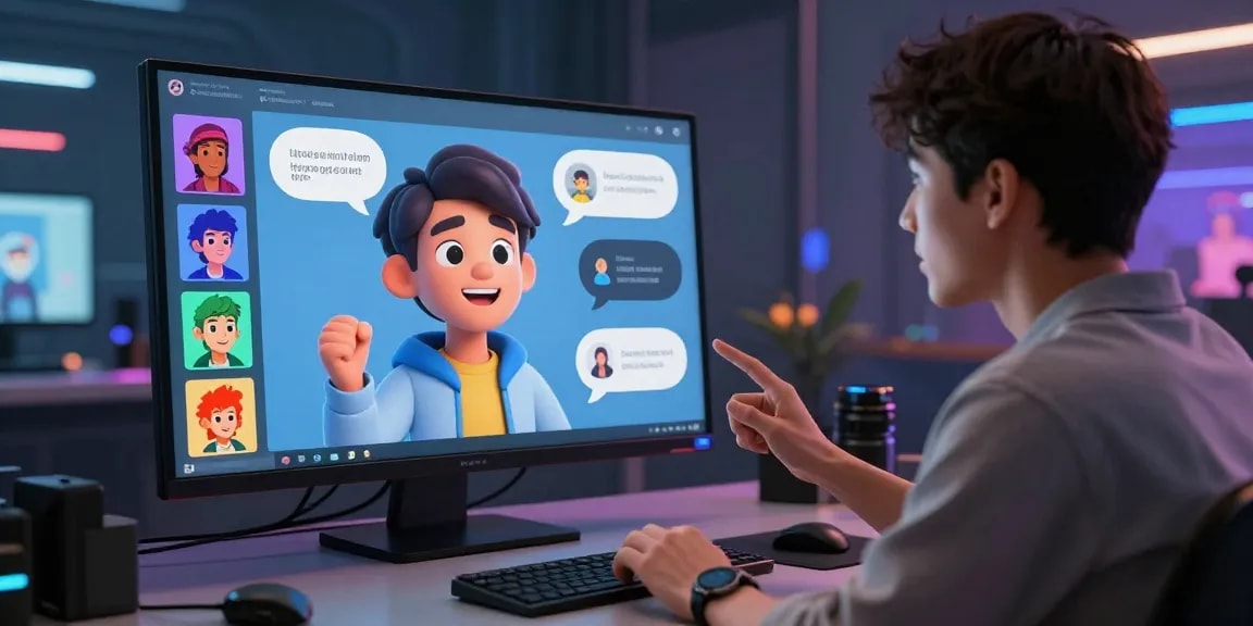 Engaging interaction with CrushOnAI characters in a vibrant 3D chat environment.