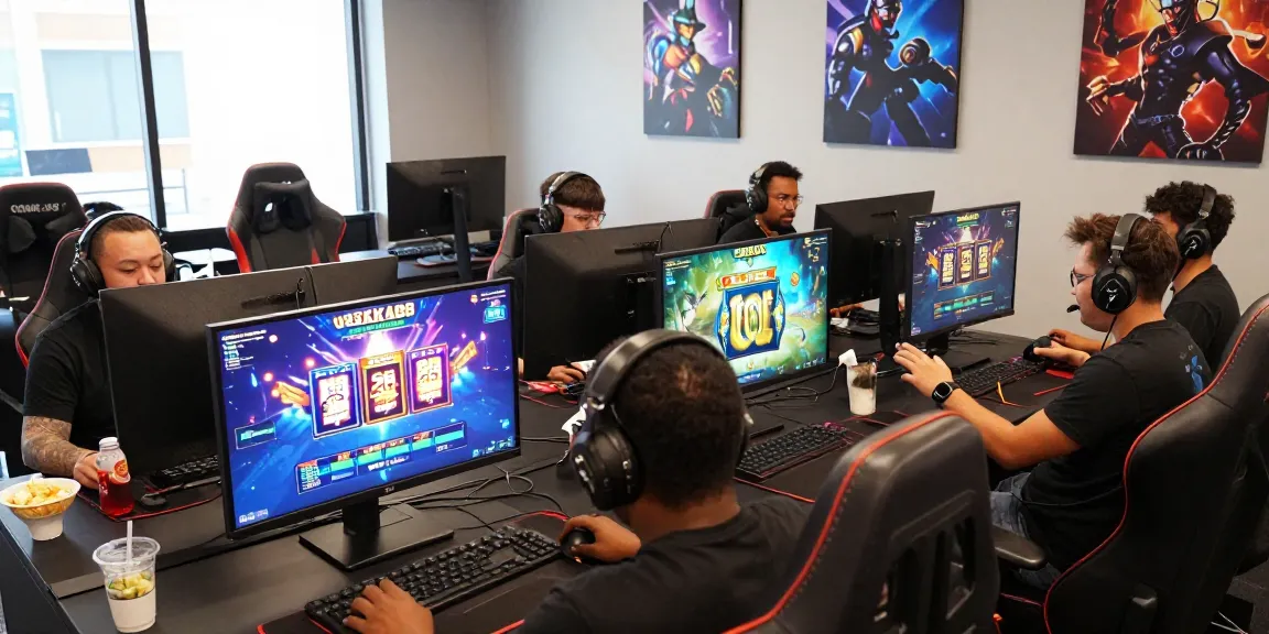 Diverse players engaged in OSAKA88 gaming, showcasing excitement and modern gaming setups.