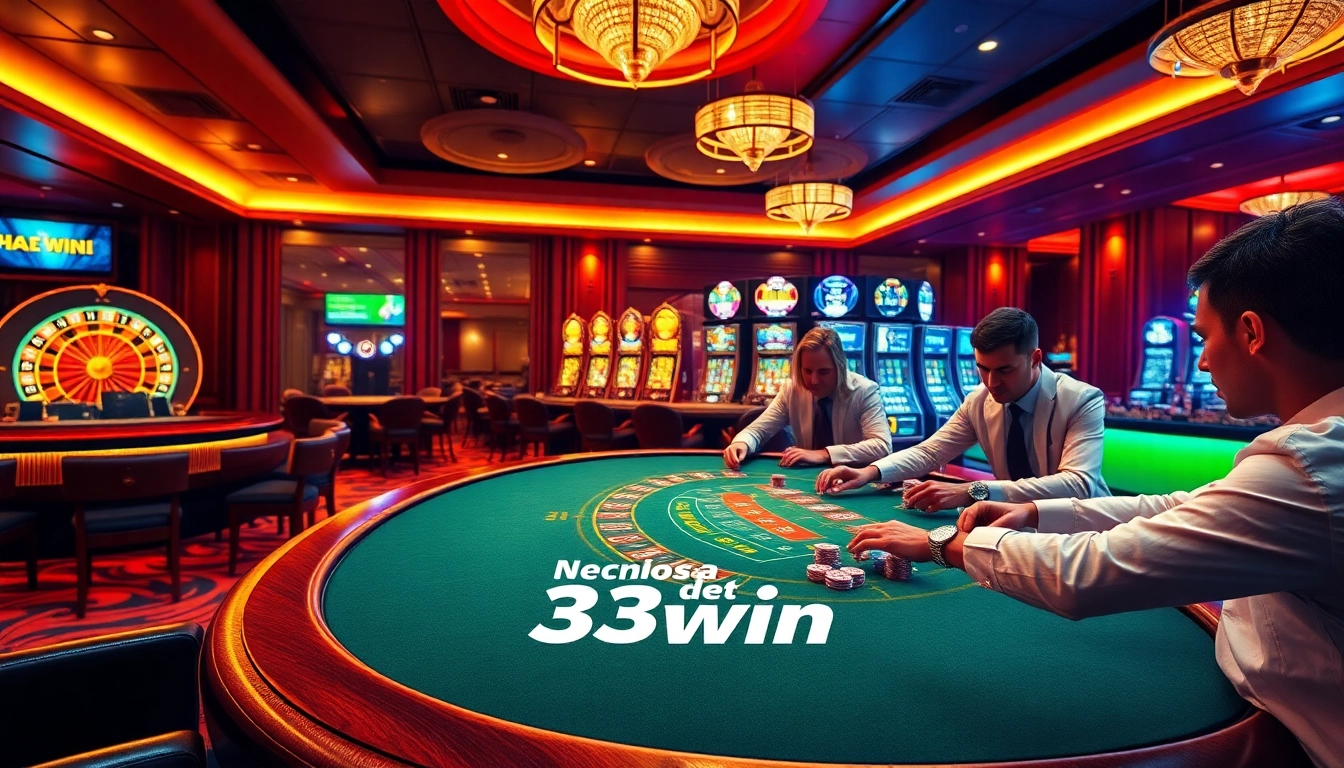 Experience the thrill of winning at the luxurious 33win casino with stylish poker tables and exciting slot machines.
