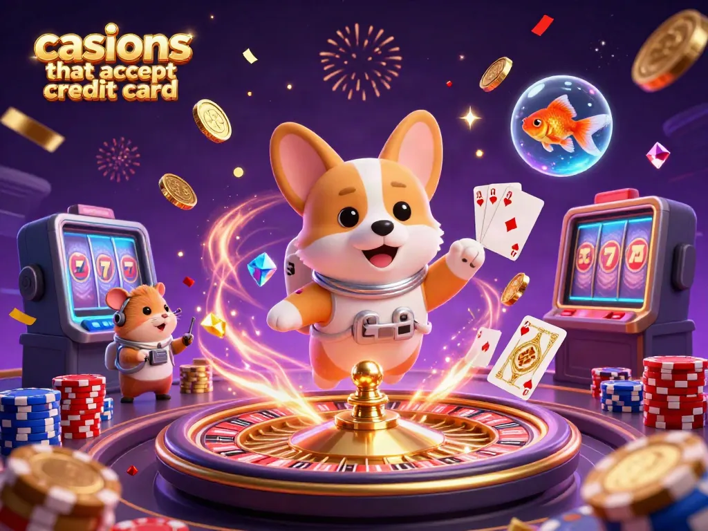 Experience the excitement at casinos that accept credit card with a whimsical scene featuring playful characters and vibrant visuals.