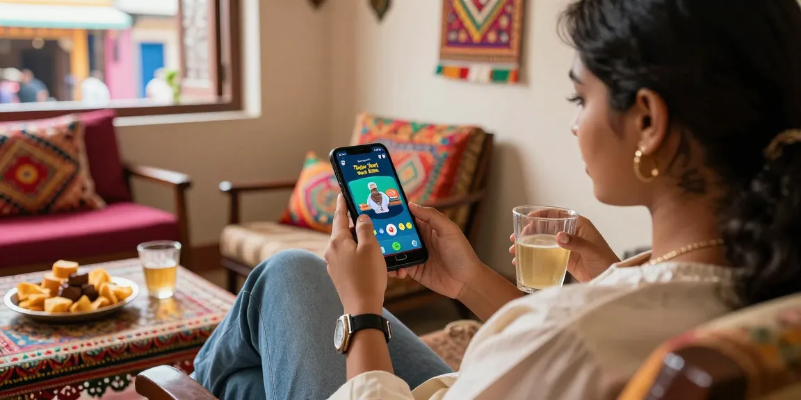 User enjoying Teen Patti Boss app on smartphone, ready to update now for the best gaming experience.