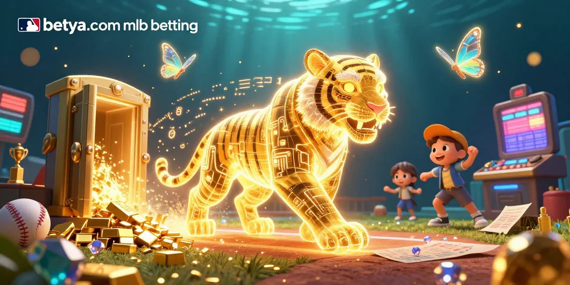 Experience betya.com mlb betting in a vibrant digital casino scene featuring dynamic sports elements and a glowing tiger.