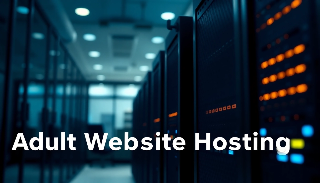 Visual representation of adult website hosting with advanced server technology in a professional setting.