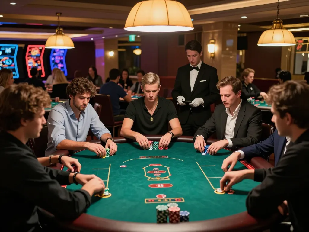 Engage in high-stakes poker gameplay at a luxurious casino showcasing the thrilling aspect of landlordmoneysaving.