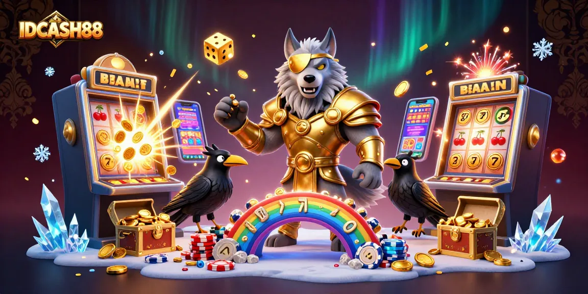 Experience thrilling wins at IDCASH88 with an exciting casino slots scene featuring vibrant elements.