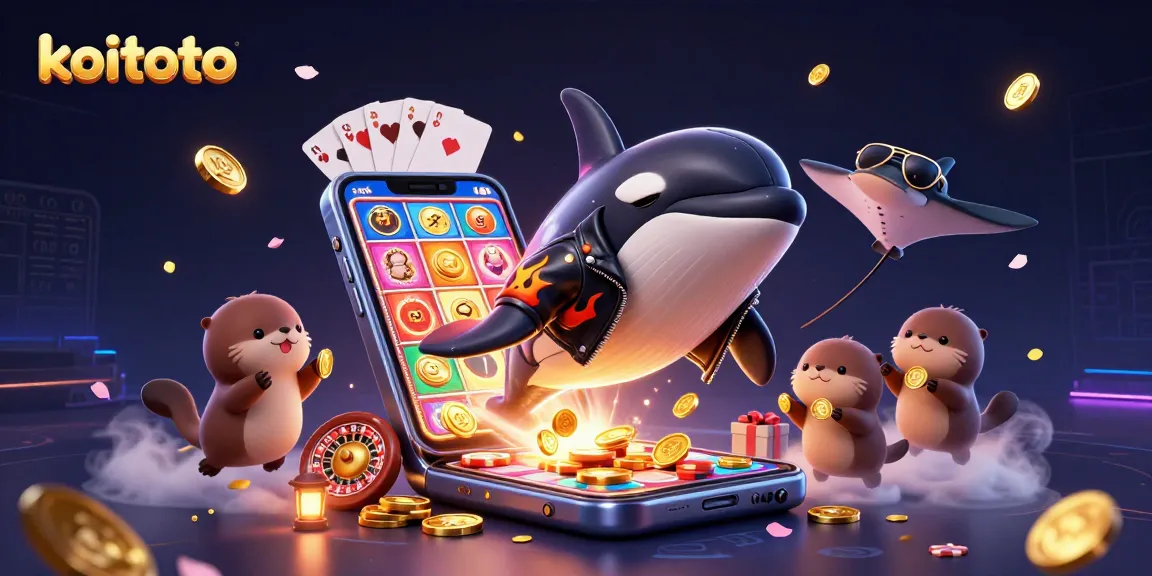 Koitoto jumps into action, showcasing a vibrant online gambling experience with dynamic game elements.