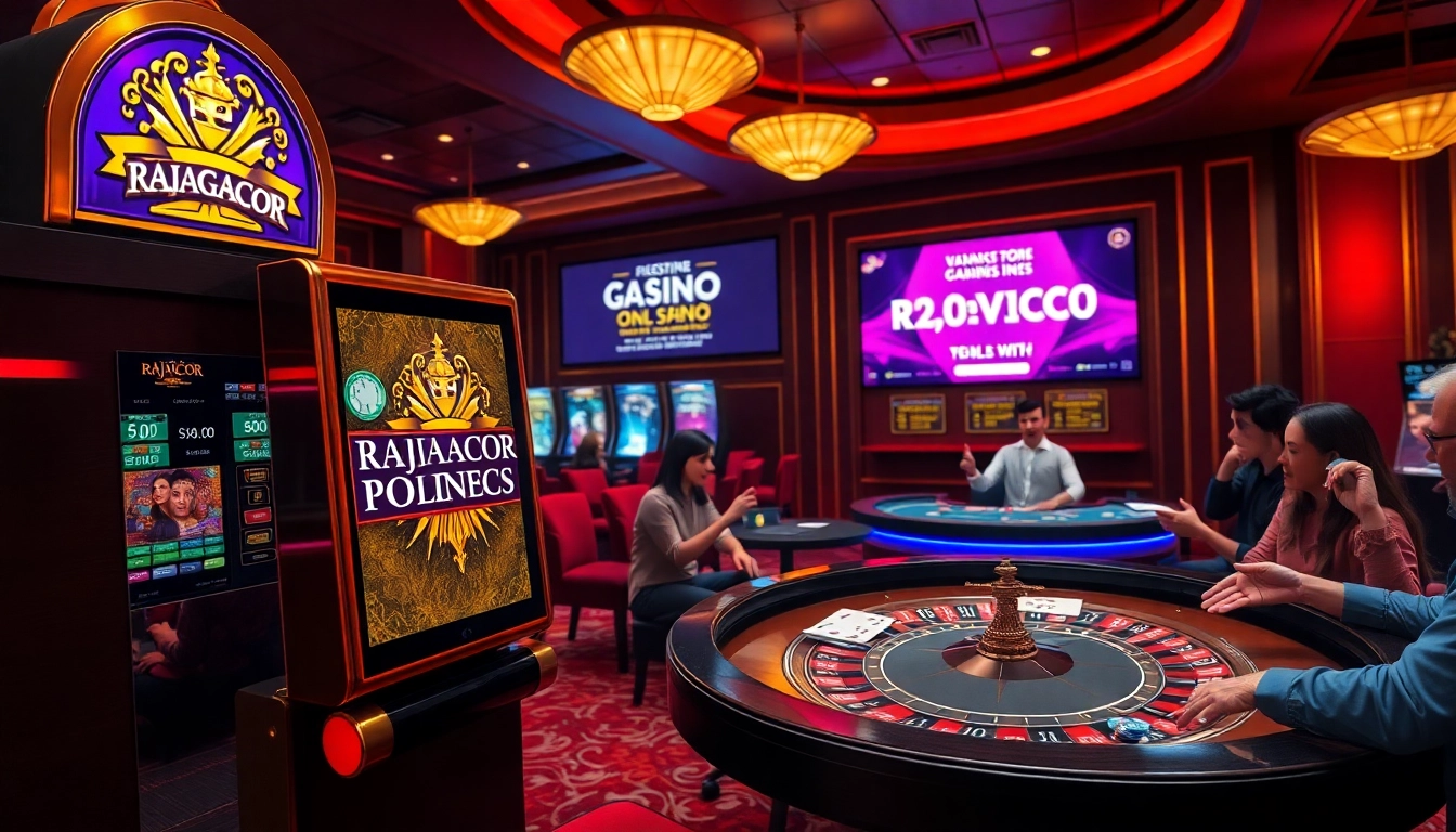 Experience the thrill of gambling at RAJAGACOR's luxurious casino featuring slot machines and roulette tables.