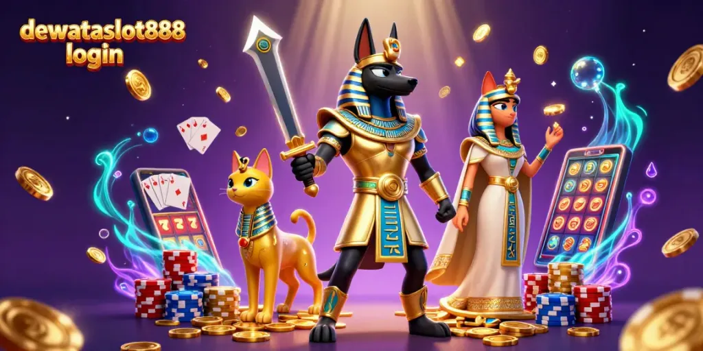 Gambarlah pengalaman bermain dewataslot888 login dengan slot dan simbol keberuntungan terbang.