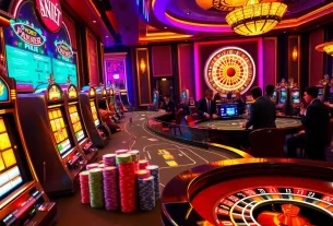 Experience luxury gaming at HAYBET with vibrant tables and engaging players at the casino.