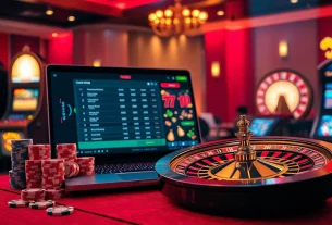 Experience the best of RR88 with vibrant online gambling elements featuring poker chips and slot machines.