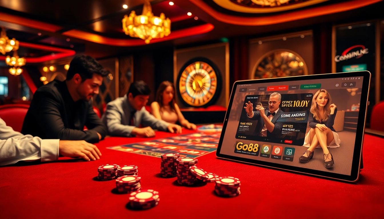 Experience the thrill of Go88 with an exciting casino scene showcasing high-stakes gaming.