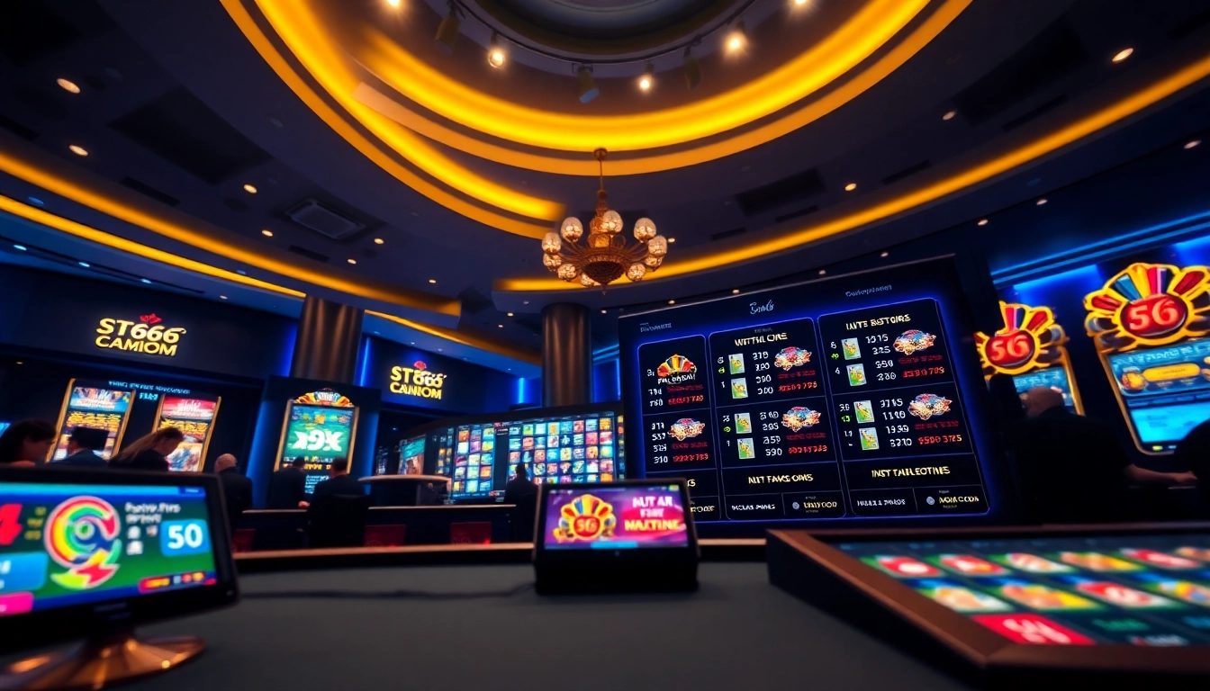 Engaging online gambling experience at ST666 RUCOM platform with live casino and vibrant game slots.