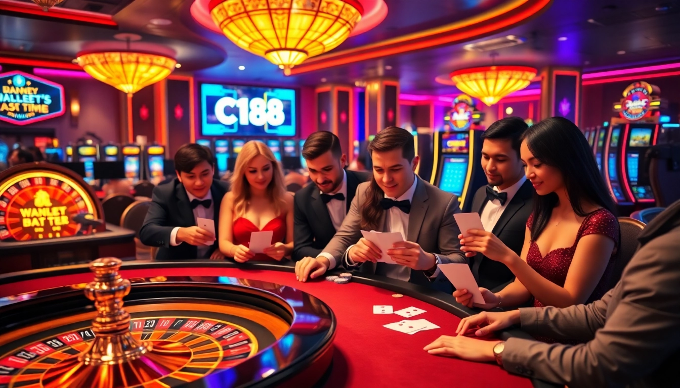 Experience high-stakes gaming at C168 with vibrant casino visuals featuring roulette and poker.