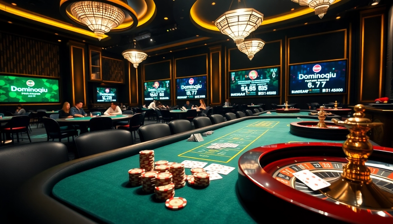 Experience the thrill of high-stakes play with Dominoqiu's luxurious casino atmosphere.