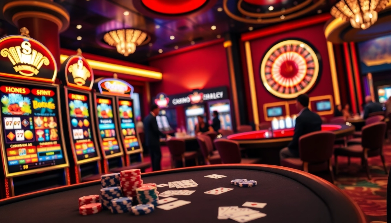 Engaging gamblers at 13Win with vibrant slot machines and casino games.