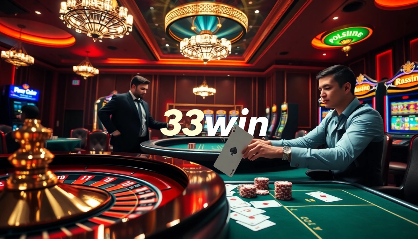 Experience the thrill of gaming at 33win with vibrant casino tables and exciting action.