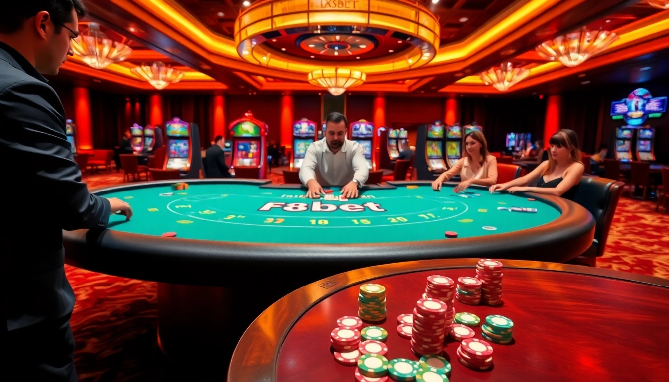 Experience the thrill of F8bet with vibrant casino action at the gaming table.