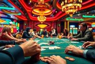 優塔賭場中玩家熱烈下注，體驗激動的賭博氛圍。