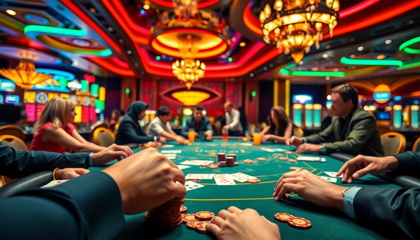 優塔賭場中玩家熱烈下注，體驗激動的賭博氛圍。