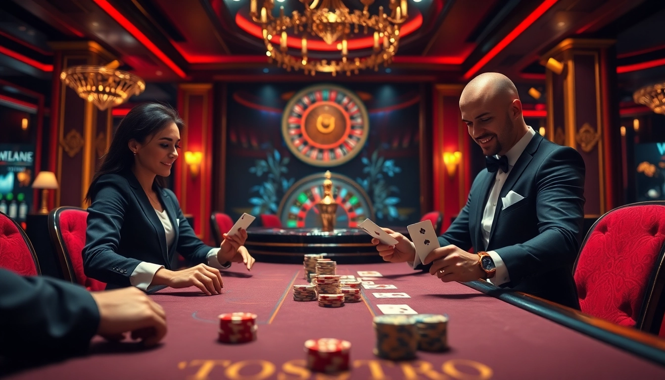 Experience thrilling gameplay at w88 with professionals at a luxurious casino table.