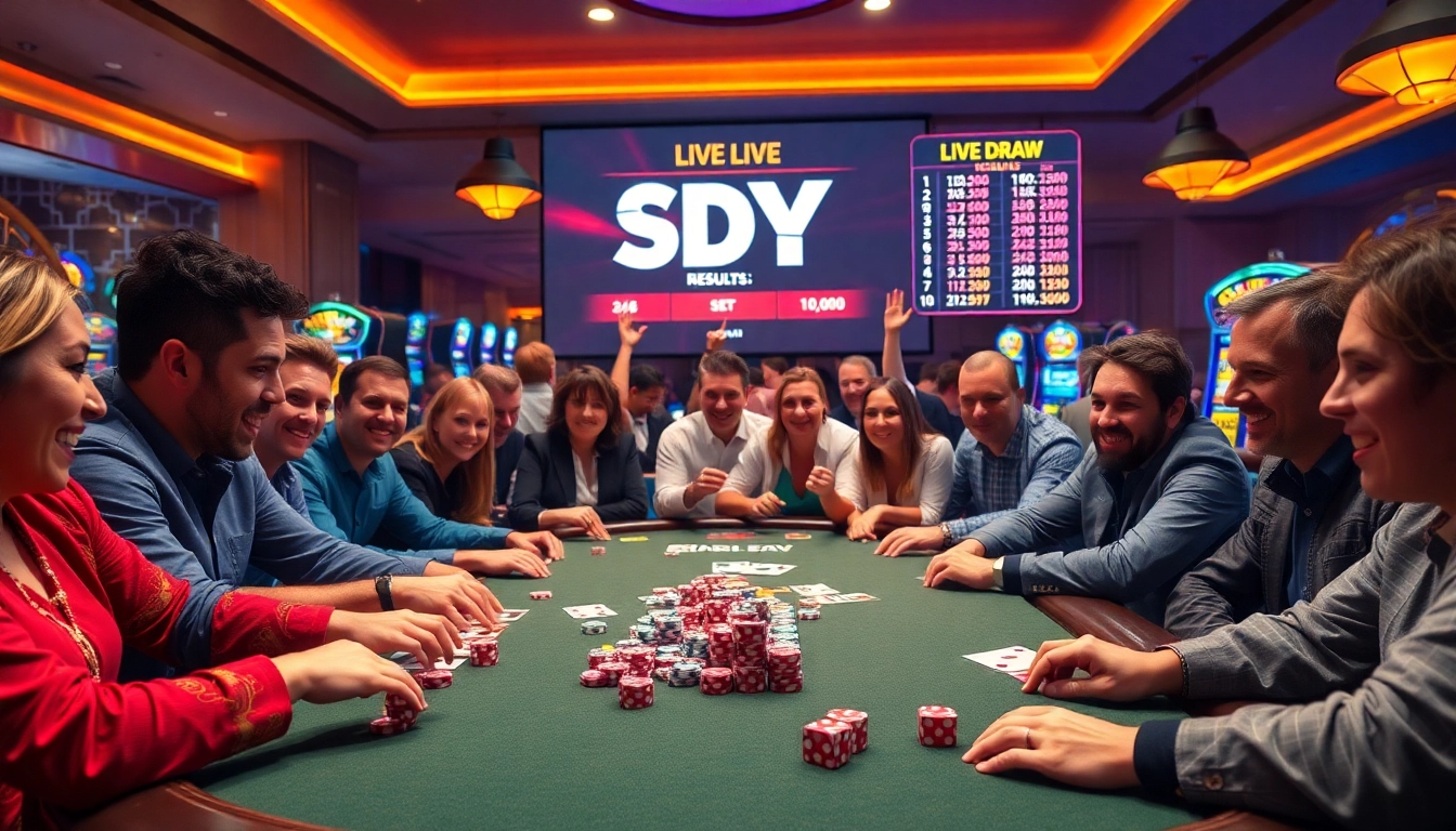 Experience the excitement of live sdy casino draws with professional gamblers at the table.
