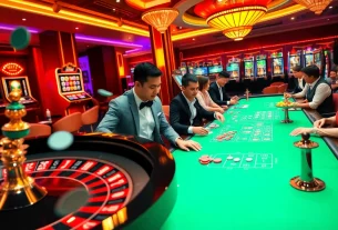 Experience the excitement of online gambling at https://99oke.app/ with players enjoying a vibrant casino scene.
